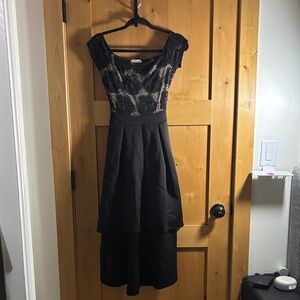 January 7 Black Lace Midi Dress